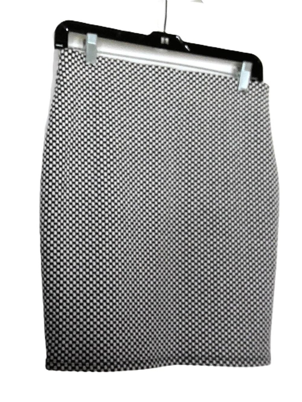 New LOFT Jacquard Skirt Black & White Textured Straight Short Pencil Stretch S
